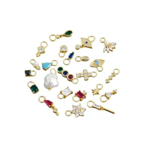 Set di ciondoli per orecchini DIY in argento sterling con zirconi colorati accessori gioielli