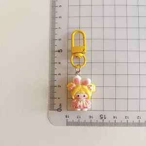 Schattige konijnenoor cartoon meisje sleutelhanger hanger, mooie tas accessoire cadeautje.