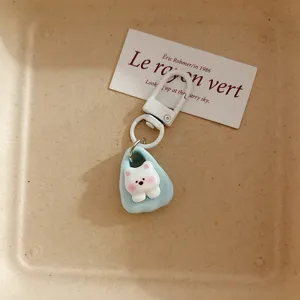 Cute Westie puppy keychain cute bag pendant cartoon ornament student backpack accessory gift