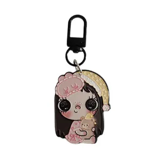 Schattig Grote Ogen Meisje Acryl Sleutelhanger Hanger Cartoon Anime Tas Bedel Sleutelring Decoratieve Accessoire Cadeaus