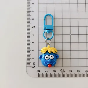 Cute cartoon funny big-mouth keychain pendant, adorable quirky bag accessory for students school bags.