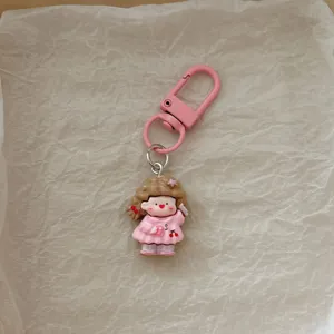 Cute cartoon little girl keychain pendant, sweet style bag accessory for students gift