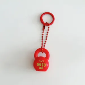 Ciondolo borsa portachiavi mini kettlebell rosso simpatico accessorio zaino sportivo