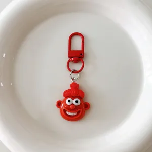 Cute funny red cartoon character keychain cute bag pendant student school bag accessory
