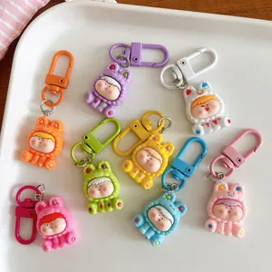 Porte-clés mignon de personnage de dessin animé animal coloré pendentif de sac
