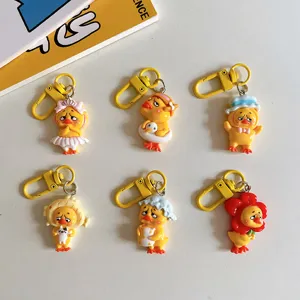 Mignon Canard En Résine Porte-clés Drôle 3D Canard Animal Sac Pendentif Anneau De Clé Pour Sac À Dos Ornement École Enfants Ami Cadeau