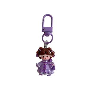 Cute ethnic girl keyring cartoon student backpack pendant bag cute accessory gift new