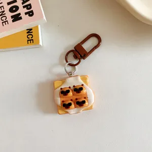 Porte-clés capybara pain toast créatif joli pendentif animal accessoire sac à dos cadeau