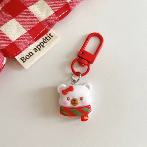 Christmas cute bear keychain pendant decorative bag accessory gift for friends and kids