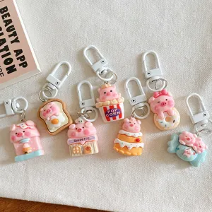 Cute cartoon pig keychain set aesthetic bag pendant student gift backpack charm