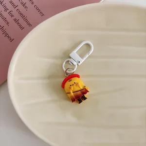 Cute resting chin food play keychain cartoon bag pendant student schoolbag ornament gift