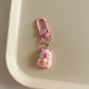Porte-clés capybara rose mignon pendentif de sac vue de détail pour les étudiants