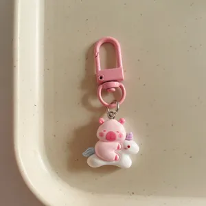 Porte-clés mignon dessin animé rose pour sac, mousqueton élégant, joli accessorio cadeau.