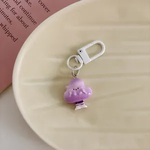 Cute purple cloud keychain bag charm aesthetic keyring accessory for women girls students gift.