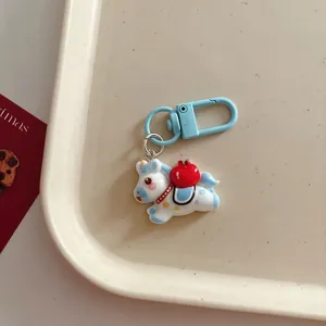 Cute cartoon pony keychain pendant, creative bag charm and stylish everyday accessory for gifts.