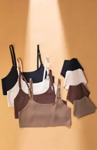 Ice silk seamless women bra and panty set, breathable and gathered daily underwear detail.