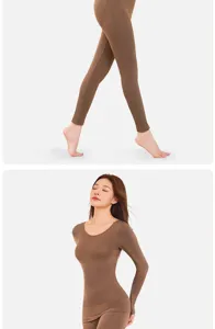 Seamless thermal underwear detail shot showing soft fabric and fitting shape for women.