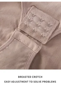 Seamless bodysuit detail showcasing adjustable multi-row hook closure for comfortable fit.