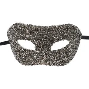 Masque de venise strass scintillant pour bal de fete Halloween carnaval argent chic et beau
