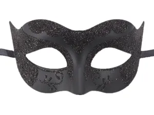 Máscara de mascarada con purpurina negra para fiesta disfraz elegante accesorio