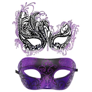 Venetiaans Masquerade Masker Set Plastiek Hol Lasergesneden Strass Halfgezicht Oogmasker Voor Halloween Carnaval Feest Bal Kostuum Requisieten