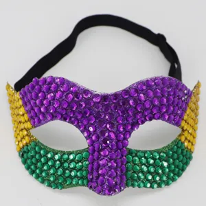 Mascaras de mascarada con diamantes de imitacion media cara fiesta de carnaval para mujeres.