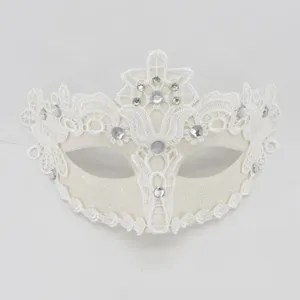 Elegante Máscara de Mascarada de Plástico con Purpurina y Detalles de Strass para Halloween Carnaval Fiesta de Disfraces Accesorio de Disfraz de Mujer Hombre