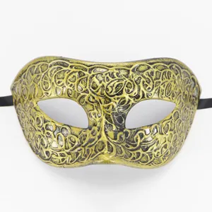 Heren Maskerade Masker Vintage Romeinse Stijl Antieke Rankentextuur Half Masker Voor Halloween Carnaval Cosplay Feest Props