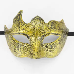 Gedetailleerde weergave van gouden antiek wijnstokpatroon masker voor heren feesten