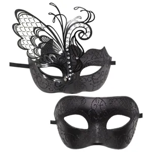 Paar Maskenball Maske Metall Schmetterling Strass Glitzer Römische Venezianische Masken Für Halloween Karneval Ostern Party Dekor