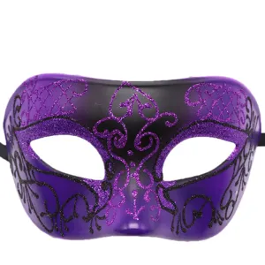 Men Masquerade Mask Vintage Roman Style Plastic Painted Half Face Mask For Halloween Carnival Party Performance Mask