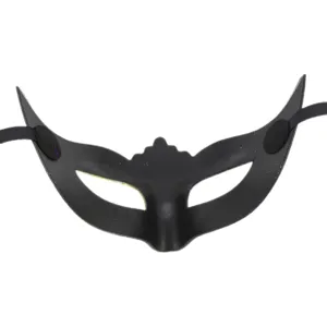 Black masquerade mask with elastic strap for party, Halloween, and costume events cosplay.