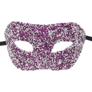 Masque de bal masqué en strass scintillants pour fête Halloween carnaval spectacle costume.