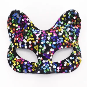 Fox sequin masquerade mask close up detail, perfect for Halloween, Christmas party and cosplay events.