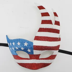 Glitterende US vlag maskerade masker voor Halloween feest kostuum decoratie oogmasker.