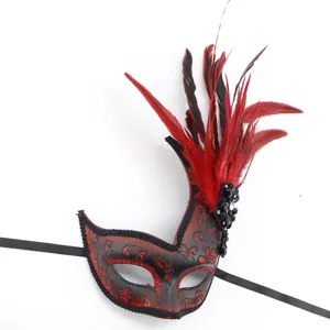 Halloween feather masquerade mask sexy party eye mask for women carnival dress up costume props