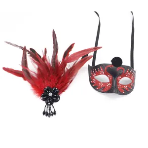 Halloween maschera di piume festa sexy regina degli occhi costume accessori carnevale