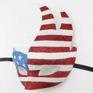 Onafhankelijkheidsdag glitter masker feest oogmasker detail rood wit blauw sterren