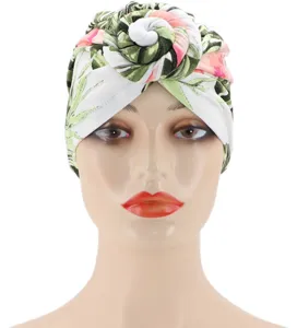 Mujer Turbano Gorro Estampado Floral Nudo Diadema Hojas Tropicales Gorro Quimio