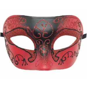 Rot schwarze Farbverlauf Maskerade Maske mit Glitzer Details fuer die Party Show