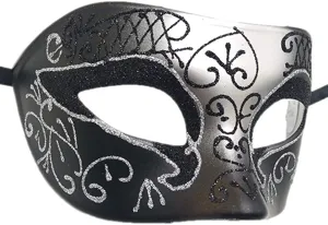 Maschera di carnevale nera e argento glitter farfalla per festa Halloween costume accessori