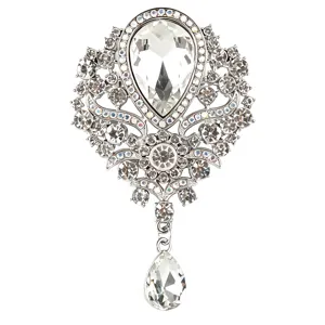 Spilla con ciondolo a goccia in strass vintage elegante accessorio di abbigliamento donna