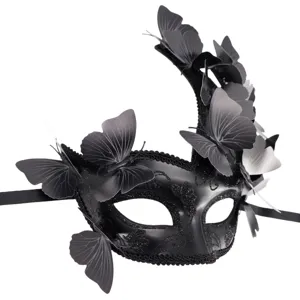 Schwarze Schmetterling Maske für Halloween Party Kostüm, elegantes 3D Schmetterling Design.
