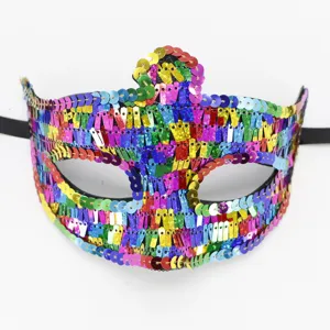 Bunte Pailletten Maskerade Maske speziell für Party Festival und Halloween Feiern.