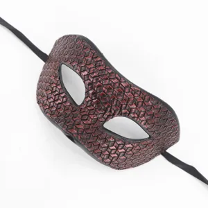 Masque de bal masqué vénitien rétro texture cuir Halloween fête costume masque pour les yeux