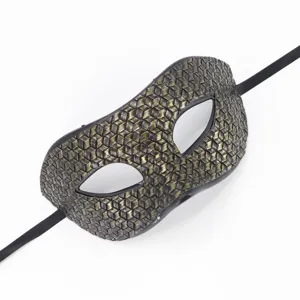 Masque Vénitien Doré Noir Motif Peau de Serpent Fête Carnaval Costume Halloween Accessoire