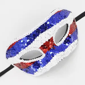 Pailletten Maskerade Augenmaske Britische Flagge Party Kostüm Zubehör für Halloween