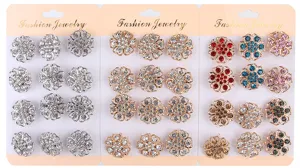 Spilla fiore strass cristallo moda spilli lega accessori per colletto set carte