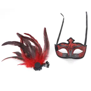 Veren Masquerade Masker Rood Zwart Sexy Koningin Feest Oogmasker Halloween Carnaval Kostuum Accessoire