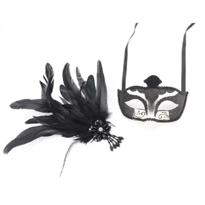 Halloween Feder Maske Maskerade sexy Augenmaske Party Koenigin Karneval Kostuem Zubehoer